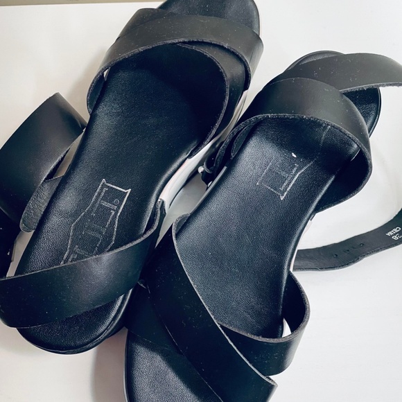 CULT 8 Yoox PLATFORM Genuine LEATHER ITALY style Comfort GRAPHIC DESIGN Black - Picture 5 of 8